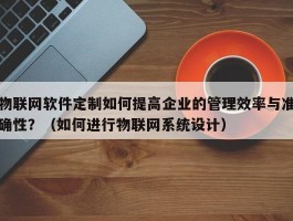 物联网软件定制如何提高企业的管理效率与准确性？（如何进行物联网系统设计）