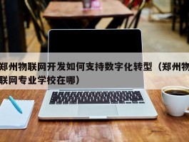 郑州物联网开发如何支持数字化转型（郑州物联网专业学校在哪）