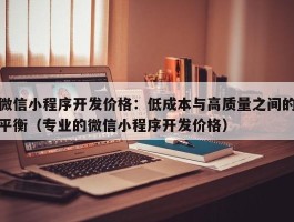 微信小程序开发价格：低成本与高质量之间的平衡（专业的微信小程序开发价格）