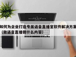 如何为企业打造专属语音直播室软件解决方案（做语音直播做什么内容）