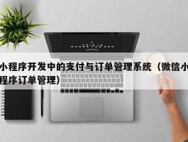 小程序开发中的支付与订单管理系统（微信小程序订单管理）