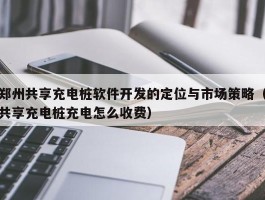 郑州共享充电桩软件开发的定位与市场策略（共享充电桩充电怎么收费）