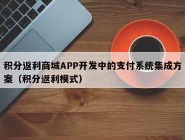 积分返利商城APP开发中的支付系统集成方案（积分返利模式）