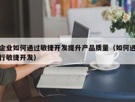 企业如何通过敏捷开发提升产品质量（如何进行敏捷开发）