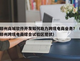 郑州商城软件开发如何助力跨境电商业务？（郑州跨境电商综合试验区现状）