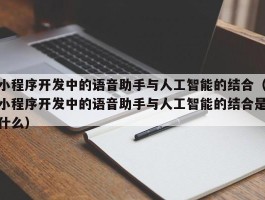 小程序开发中的语音助手与人工智能的结合（小程序开发中的语音助手与人工智能的结合是什么）