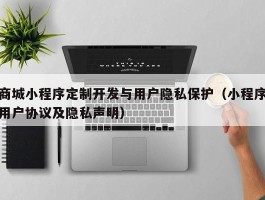 商城小程序定制开发与用户隐私保护（小程序用户协议及隐私声明）