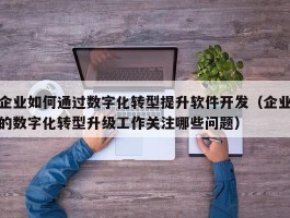 企业如何通过数字化转型提升软件开发（企业的数字化转型升级工作关注哪些问题）