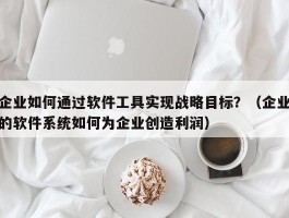 企业如何通过软件工具实现战略目标？（企业的软件系统如何为企业创造利润）