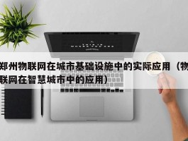 郑州物联网在城市基础设施中的实际应用（物联网在智慧城市中的应用）