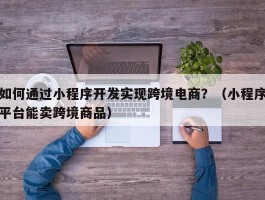 如何通过小程序开发实现跨境电商？（小程序平台能卖跨境商品）