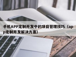 手机APP定制开发中的项目管理技巧（app定制开发解决方案）