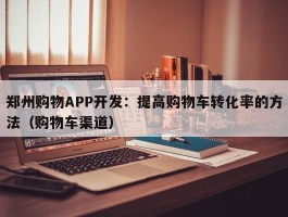 郑州购物APP开发：提高购物车转化率的方法（购物车渠道）