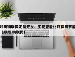 郑州物联网定制开发：实现智能化环保与节能（郑州 物联网）