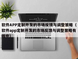 软件APP定制开发的市场反馈与调整策略（软件app定制开发的市场反馈与调整策略有哪些）