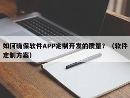 如何确保软件APP定制开发的质量？（软件定制方案）