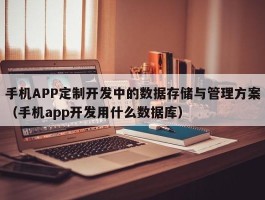 手机APP定制开发中的数据存储与管理方案（手机app开发用什么数据库）