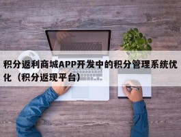 积分返利商城APP开发中的积分管理系统优化（积分返现平台）