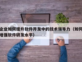 企业如何提升软件开发中的技术领导力（如何增强软件研发水平）