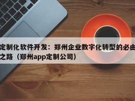 定制化软件开发：郑州企业数字化转型的必由之路（郑州app定制公司）