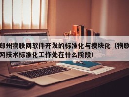 郑州物联网软件开发的标准化与模块化（物联网技术标准化工作处在什么阶段）