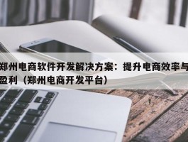 郑州电商软件开发解决方案：提升电商效率与盈利（郑州电商开发平台）