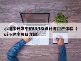 小程序开发中的UI/UX设计与用户体验（ui小程序项目介绍）