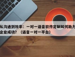 从沟通到效率：一对一语音软件定制如何助力企业成功？（语音一对一平台）