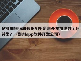 企业如何借助郑州APP定制开发加速数字化转型？（郑州app软件开发公司）