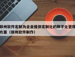 郑州软件定制为企业提供定制化的数字化管理方案（郑州软件制作）